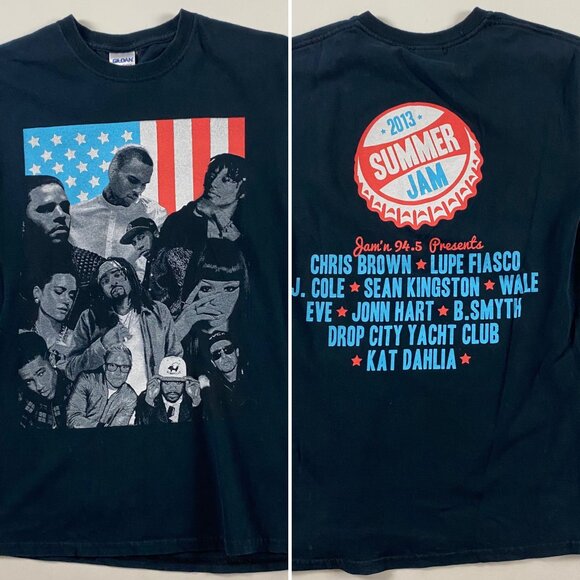 2013 Summer Jam Rap Tee T Shirt Adult Small Hip Hop Chris Brown J. Cole Wale - Picture 1 of 9